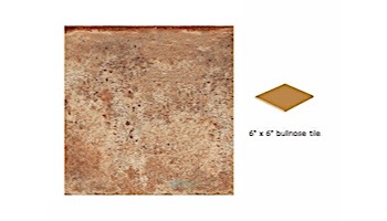 National Pool Tile Terrasini 6x6 Series | Terra Rosso - Single Bull Nose | TER-ROSSO SBN