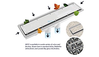 Pentair In-Floor formerly A&A Manufacturing AVSC Dual Suction Pebble Top Channel Drain | Light Gray | 571559 | 289102