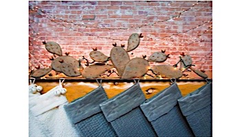 Desert Steel Prickly Pear Mantle Piece Sculpture | 403-020