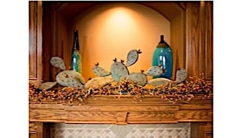 Desert Steel Prickly Pear Mantle Piece Sculpture | 403-020
