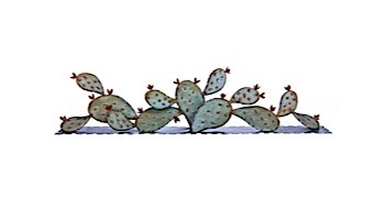 Desert Steel Prickly Pear Mantle Piece Sculpture | 403-020