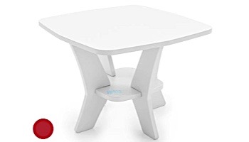 Ledge Lounger Mainstay Collection Square Outdoor Side Table | Red | LL-MS-ST-SQ-RD