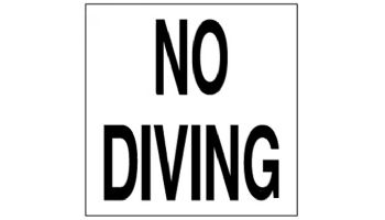 Inlays Depth Marker 6x6 Smooth Frost Proof Tile | NO DIVING Symbol | C611501