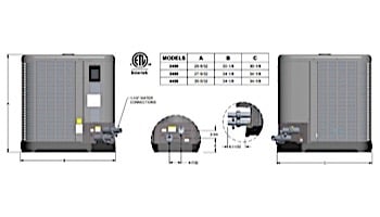 Raypak Compact Series Digital Pool Heat Pump | 80K BTU | Titanium Heat Exchanger | M4450Ti-E 016632 TWPH-4450EHT10 | D4450TI-E 016633 TWPH-4450EHT11 | R4450ti-E 016631 TWPH-4450EHT08