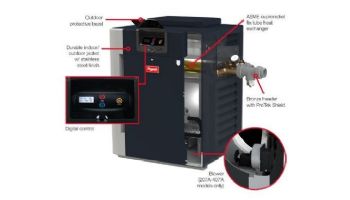 Raypak Digital ASME Propane Gas Commercial Swimming Pool Heater | 266k BTU | Altitude 5000-7000 | C-R266A-MP-C 009265 | B-R266A-EP-C #60 017396