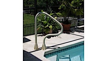 Saftron Return to Deck Mounted 3-Bend Handrail | .25" Thickness 1.90" OD | 26" W x 30" H | Graphite Gray | P-326-RTD-GG