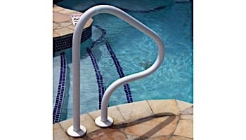 Saftron Return to Deck Mounted 3-Bend Handrail | .25" Thickness 1.90" OD | 26" W x 30" H | Graphite Gray | P-326-RTD-GG