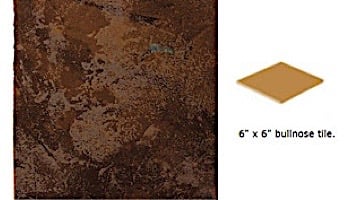 National Pool Tile Coral 6x6 Single Bullnose Pool Tile | Brow | CRL-BROWN SBN