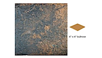 National Pool Tile Aztec 6x6 Single Bullnose Pool Tile | Ash Nero | AZ608 6X6 SBN
