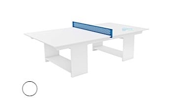 Ledge Lounger Outdoor Games Collection Ping Pong Table White and Sky Blue Net | LL-GM-PG-WH-WH-SB | LL-GM-PG2-WH-SB