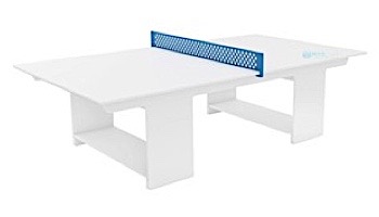 Ledge Lounger Outdoor Games Collection Ping Pong Table White and Sky Blue Net | LL-GM-PG-WH-WH-SB | LL-GM-PG2-WH-SB