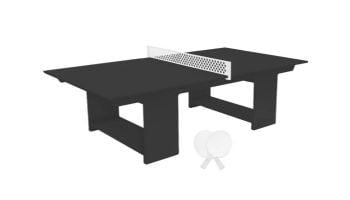 Ledge Lounger Outdoor Games Collection Ping Pong Table with Paddles and Net | Gray Table | LL-GM-PG-GRY 17509-42