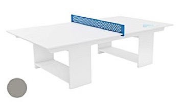 Ledge Lounger Outdoor Games Collection Ping Pong Table White and Sky Blue Net | LL-GM-PG-WH-WH-SB | LL-GM-PG2-WH-SB