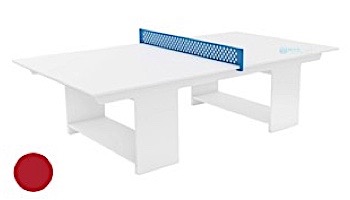 Ledge Lounger Outdoor Games Collection Ping Pong Table White and Sky Blue Net | LL-GM-PG-WH-WH-SB | LL-GM-PG2-WH-SB