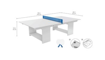 Ledge Lounger Outdoor Games Collection Ping Pong Table with Paddles and Net | Red Table | LL-GM-PG-RD 17509-47