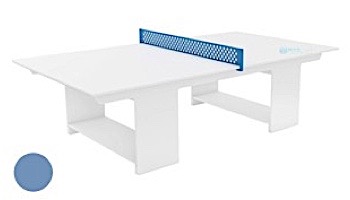 Ledge Lounger Outdoor Games Collection Ping Pong Table White and Sky Blue Net | LL-GM-PG-WH-WH-SB | LL-GM-PG2-WH-SB