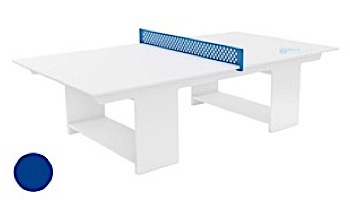 Ledge Lounger Outdoor Games Collection Ping Pong Table White and Sky Blue Net | LL-GM-PG-WH-WH-SB | LL-GM-PG2-WH-SB
