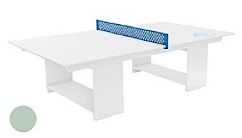 Ledge Lounger Outdoor Games Collection Ping Pong Table White and Sky Blue Net | LL-GM-PG-WH-WH-SB | LL-GM-PG2-WH-SB