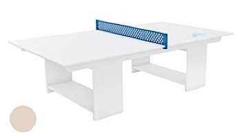 Ledge Lounger Outdoor Games Collection Ping Pong Table White and Sky Blue Net | LL-GM-PG-WH-WH-SB | LL-GM-PG2-WH-SB