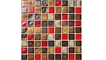 National Pool Tile Boutique Oceanside Mini Blend Glass Tile | Ember | OCN-EMBER MINI