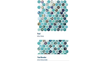 National Pool Tile Starburst Mosaic Glass Tile | Teal | STA-TEAL