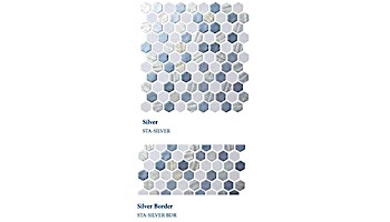 National Pool Tile Starburst Border Glass Tile | Silver | STA-SILVER BDR