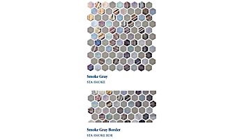 National Pool Tile Starburst Border Glass Tile | Smoke Gray | STA-SMOKE BDR