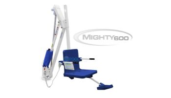 Aqua Creek Mighty 600 Pool Lift | No Anchor | White Powder Coat with Blue Seat | F-MTY600