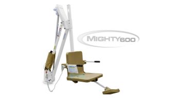 Aqua Creek Mighty 600 Pool Lift | No Anchor | White Powder Coat with Tan Seat | F-MTY600-T