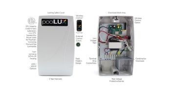 S.R.Smith poolLUX Power Transformer Lighting Control System | 60 Watt 120V | Includes 2 Mod-Lite Pool Lights | 2ML-PLX-PW60