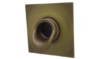 Black Oak Foundry Short Scupper with Square Backplate | Brushed Nickel Finish | S65-BN Square