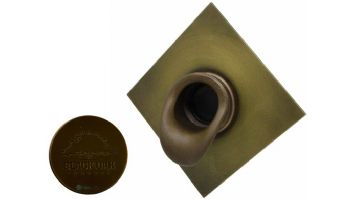 Black Oak Foundry Short Scupper with Diamond Backplate | Antique Brass / Bronze Finish | S65-AB | S69-AB Diamond