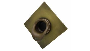 Black Oak Foundry Short Scupper with Diamond Backplate | Antique Brass / Bronze Finish | S65-AB | S69-AB Diamond