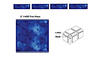 National Pool Tile Akron Field 3x3 Trim | Royal Blue | KAK305 1/4RD