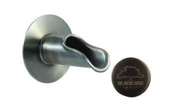 Black Oak Foundry Roman Scupper with Round Backplate | Brushed Nickel Finish | S55-BN Round