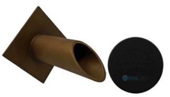 Black Oak Foundry 1.5" Deco Wall Scupper with Diamond Backplate | Almost Black Finish | S911-BLK