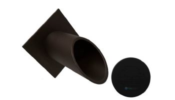 Black Oak Foundry 2" Deco Wall Scupper with Diamond Backplate | Almost Black Finish | S912-BLK