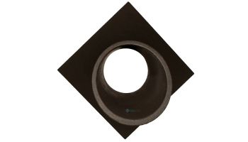 Black Oak Foundry 2" Deco Wall Scupper with Diamond Backplate | Almost Black Finish | S912-BLK