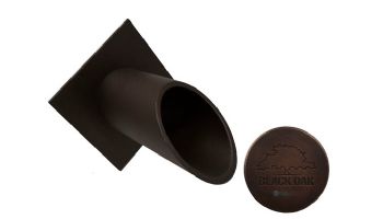 Black Oak Foundry 2" Deco Wall Scupper with Diamond Backplate | Distressed Copper Finish | S912-DC