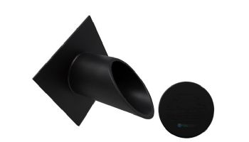 Black Oak Foundry 2.5" Deco Wall Scupper with Diamond Backplate | Almost Black Finish | S913-BLK