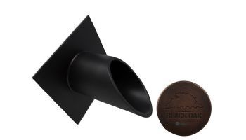 Black Oak Foundry 2.5" Deco Wall Scupper with Diamond Backplate | Distressed Copper Finish | S913-DC