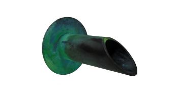 Black Oak Foundry 1.5" Deco Wall Scupper with Round Backplate | Distressed Copper Finish | S901-DC