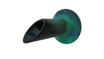 Black Oak Foundry 1.5" Deco Wall Scupper with Round Backplate | Distressed Copper Finish | S901-DC