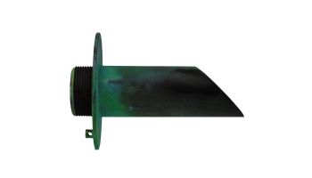 Black Oak Foundry 1.5" Deco Wall Scupper with Round Backplate | Distressed Copper Finish | S901-DC