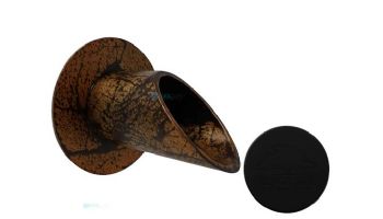 Black Oak Foundry 2.5" Deco Wall Scupper with Round Backplate | Almost Black Finish | S903-BLK