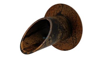 Black Oak Foundry 2.5" Deco Wall Scupper with Round Backplate | Almost Black Finish | S903-BLK