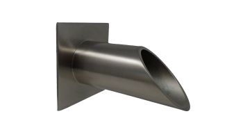 Black Oak Foundry 2" Deco Wall Scupper with Square Backplate | Almost Black Finish | S922-BLK