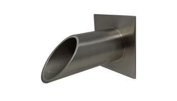 Black Oak Foundry 2" Deco Wall Scupper with Square Backplate | Almost Black Finish | S922-BLK