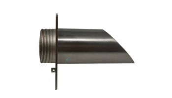 Black Oak Foundry 2" Deco Wall Scupper with Square Backplate | Almost Black Finish | S922-BLK