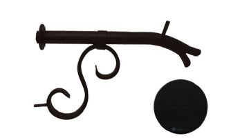 Black Oak Foundry Small Courtyard Spout with Mini Backplate | Almost Black Finish | S7510-BLK | S7511-BLK